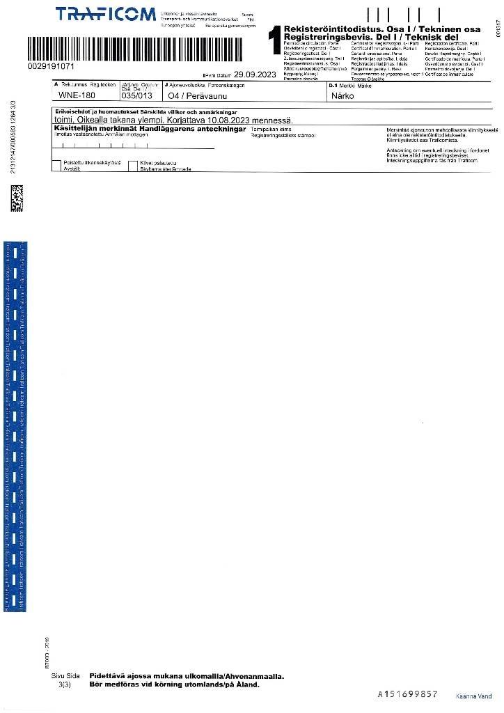 Närko D52B13N61 TPV Remorci utilitare