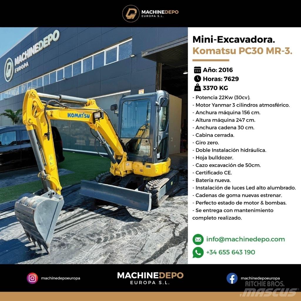 Komatsu PC 30 MR-3 Mini excavatoare < 7t