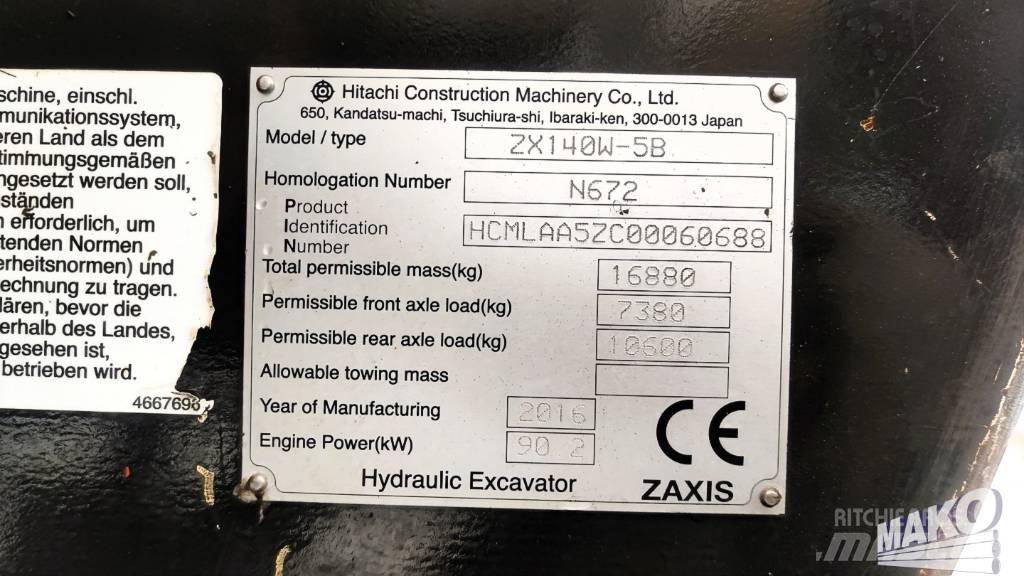 Hitachi ZX 140 W-5 Excavatoare cu roti