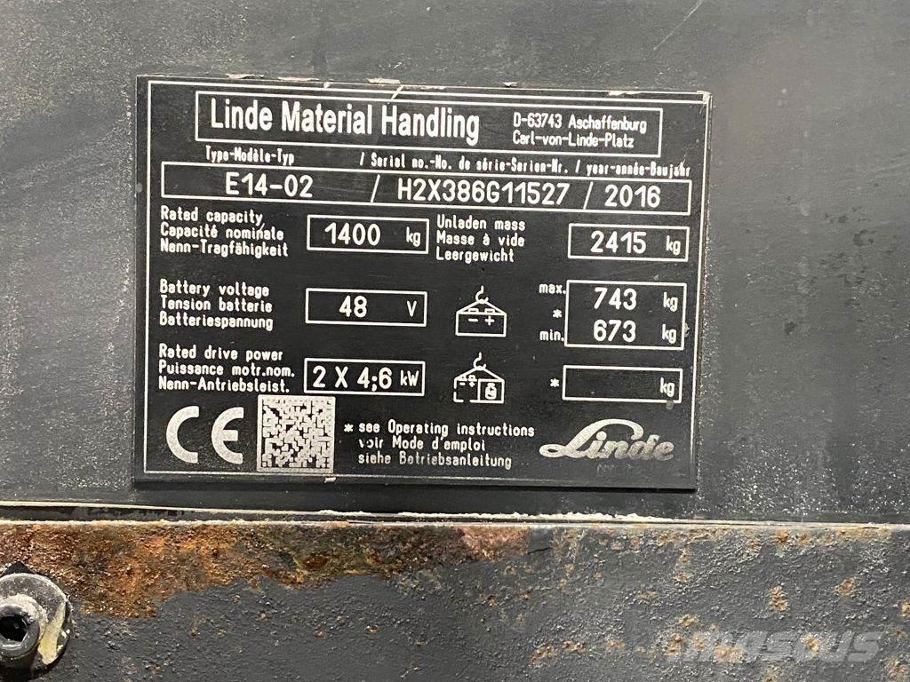Linde E14-02 Stivuitor electric