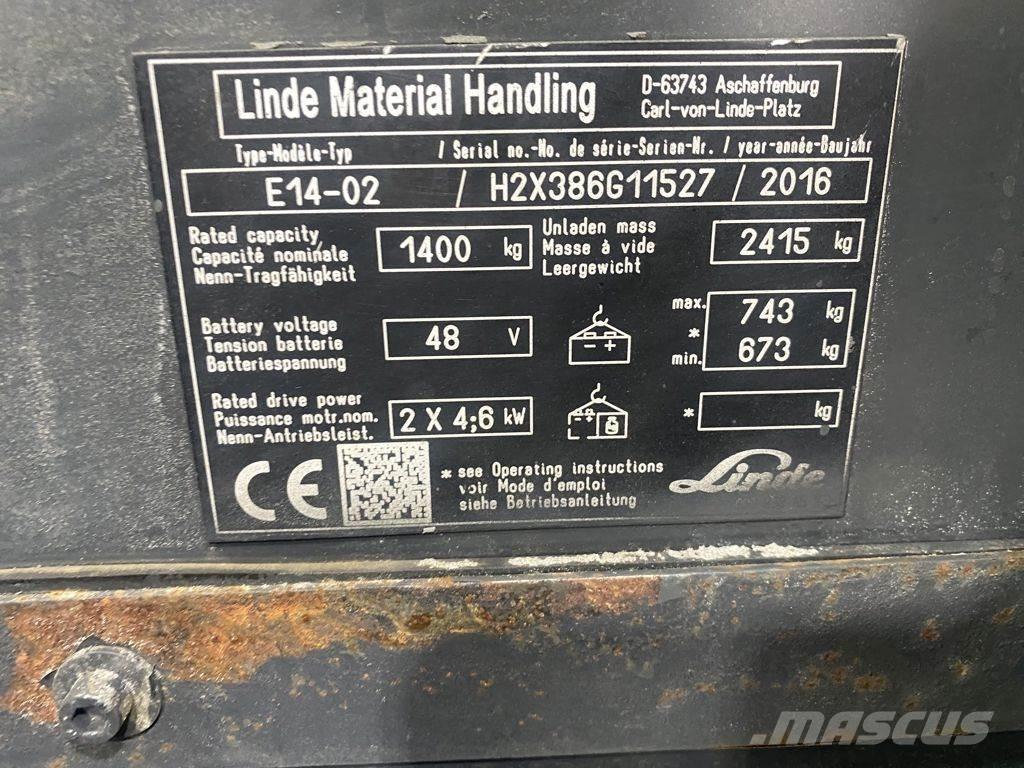 Linde E14-02 Stivuitor electric