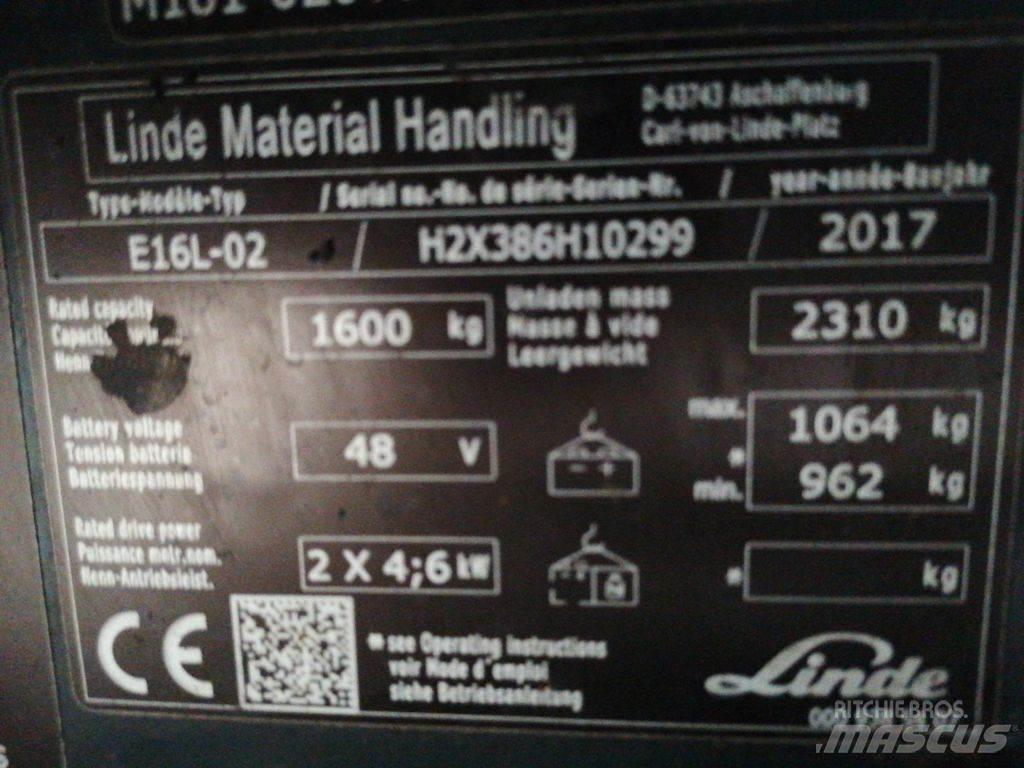 Linde E16L-02 Stivuitor electric