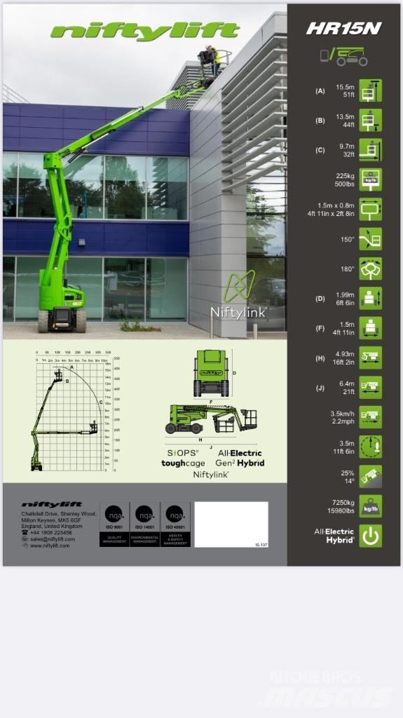 Niftylift HR 15NE Nacele cu brat articulat
