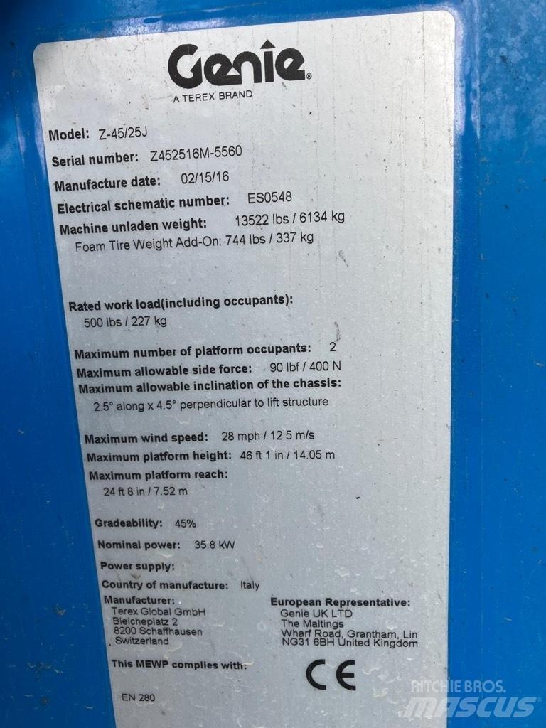 Genie Z 45/25 J Nacele cu brat articulat