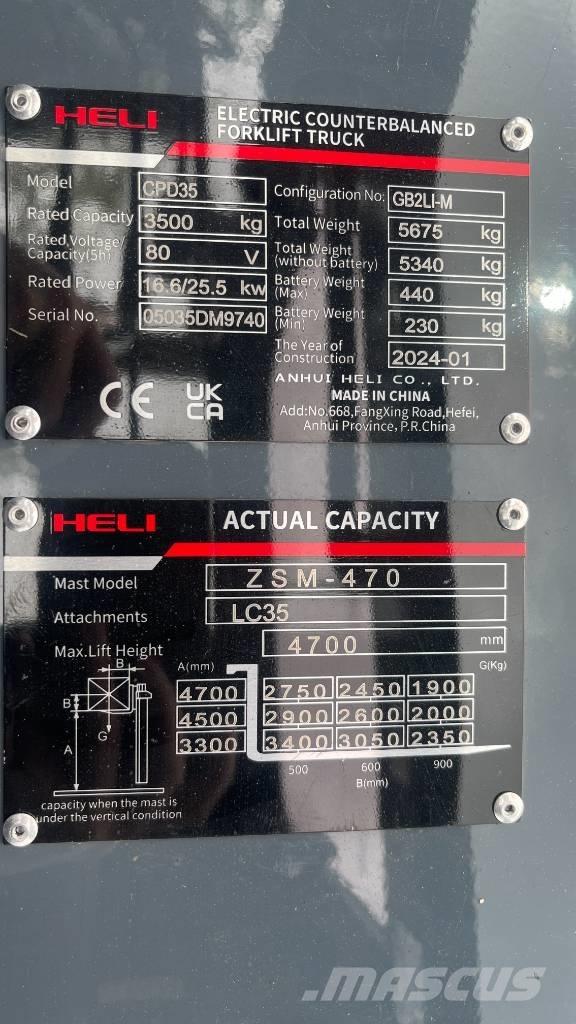 Heli CPD35-GB2LI-M Stivuitor electric