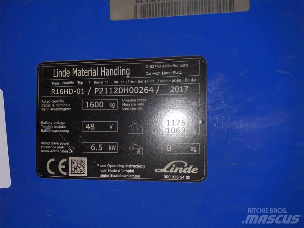 Linde R16HD Stivuitor cu catarg retractabil