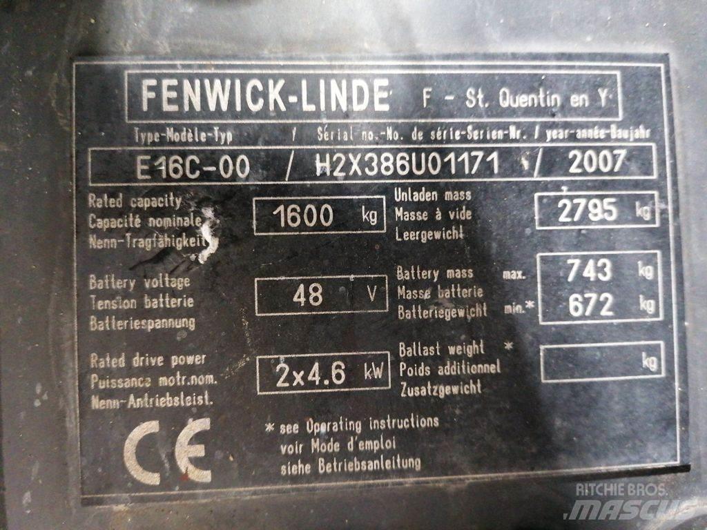 Linde E16C-00 Stivuitor electric