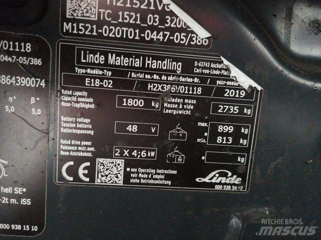 Linde E18-02 Stivuitor electric
