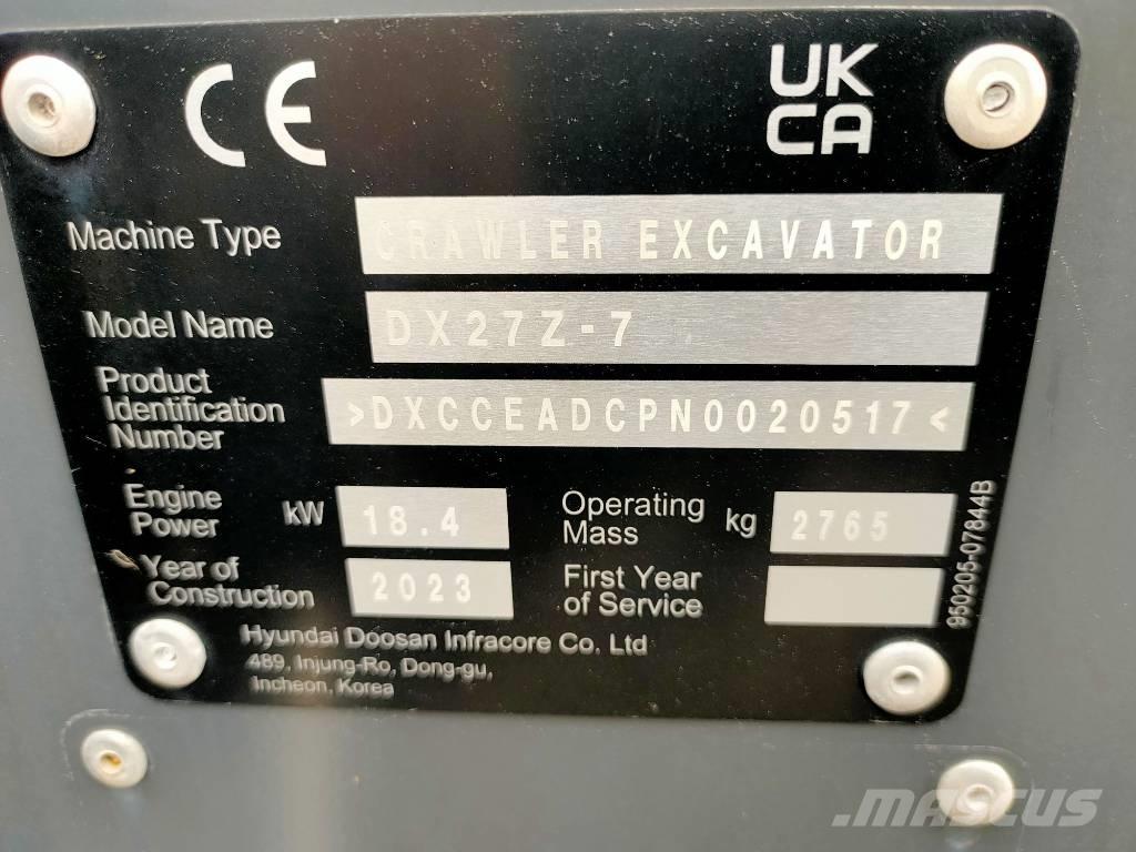 Doosan DX 27 Z Mini excavatoare < 7t