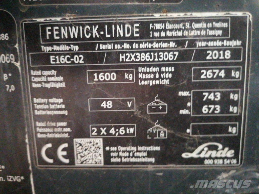 Linde E16C Stivuitor electric