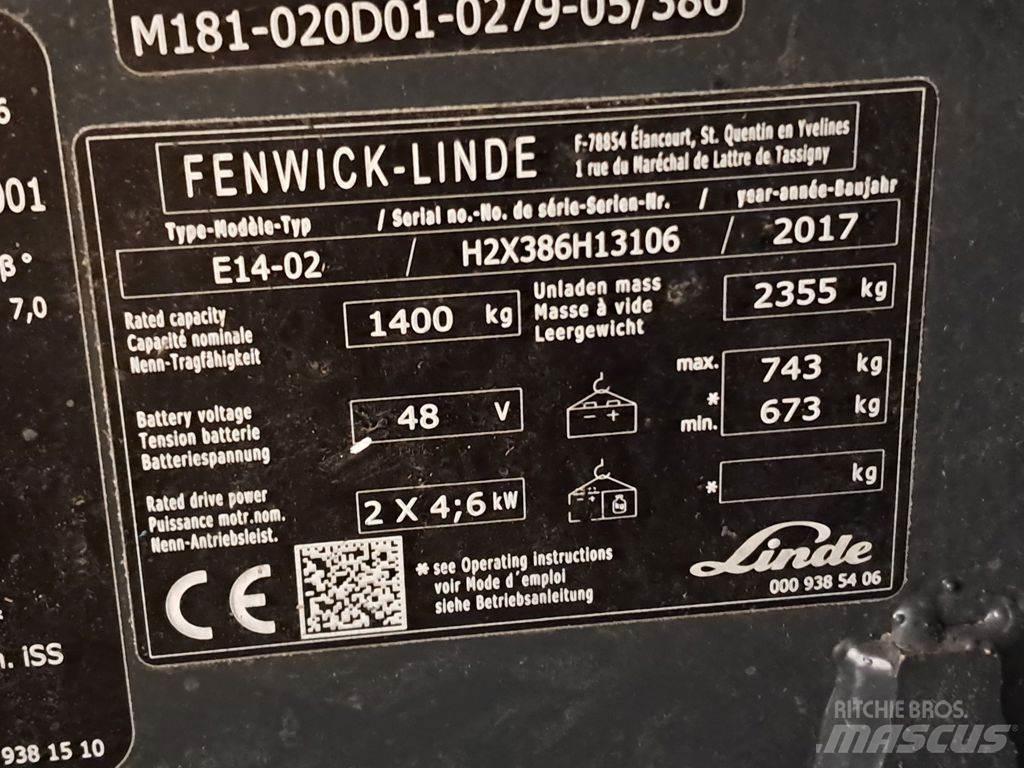 Linde E14-02 ion Stivuitor electric