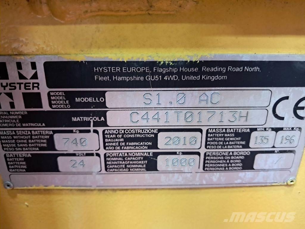Hyster S1.0 AC Transpaleta manuala