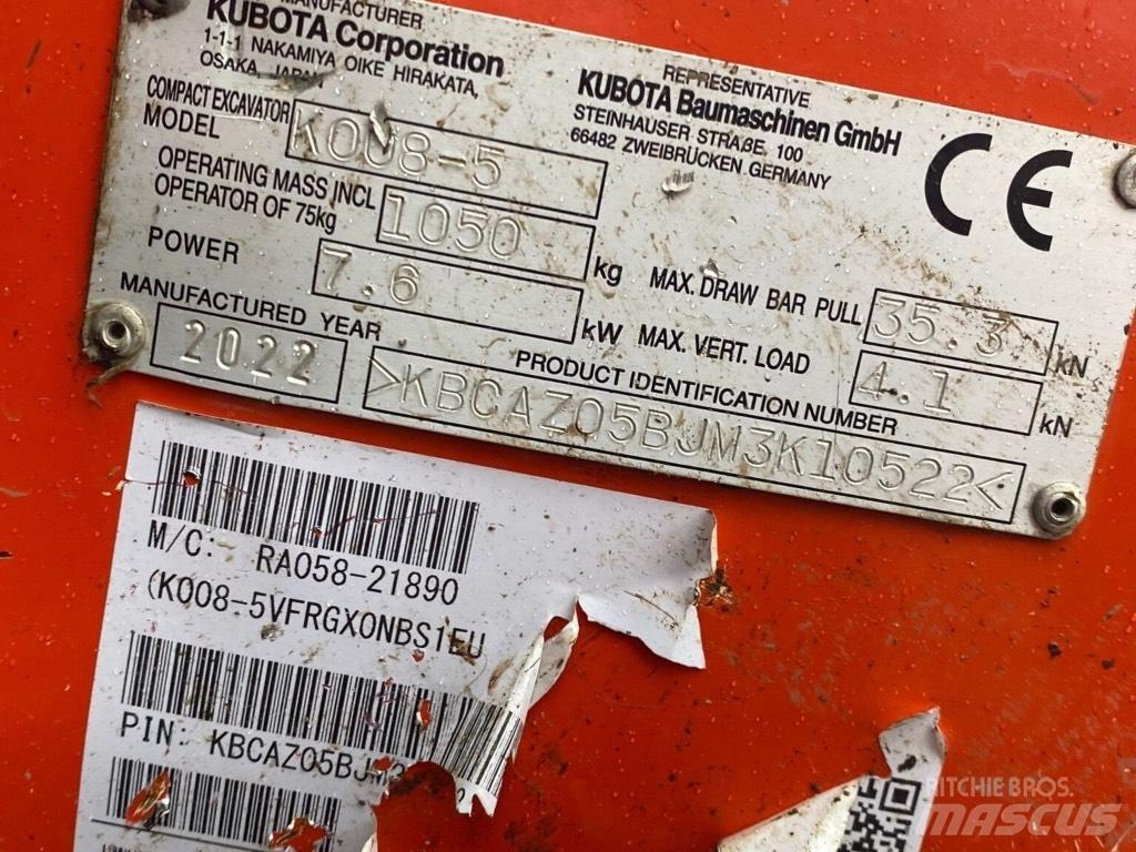 Kubota K008-5 Mini excavatoare < 7t