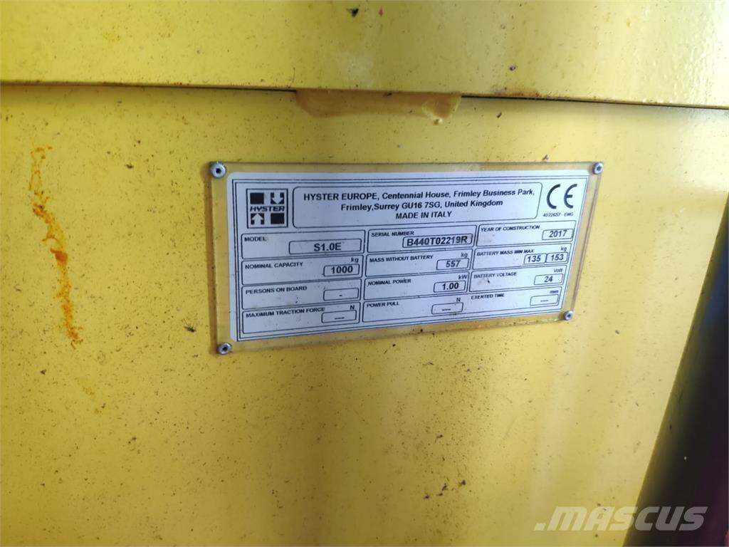 Hyster S1.0E Transpaleti autopropulsanti
