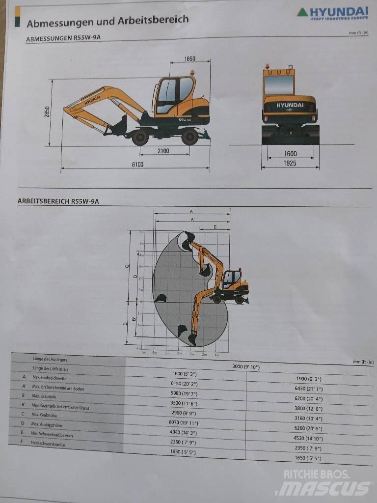 Hyundai 55W-9 Excavatoare cu roti