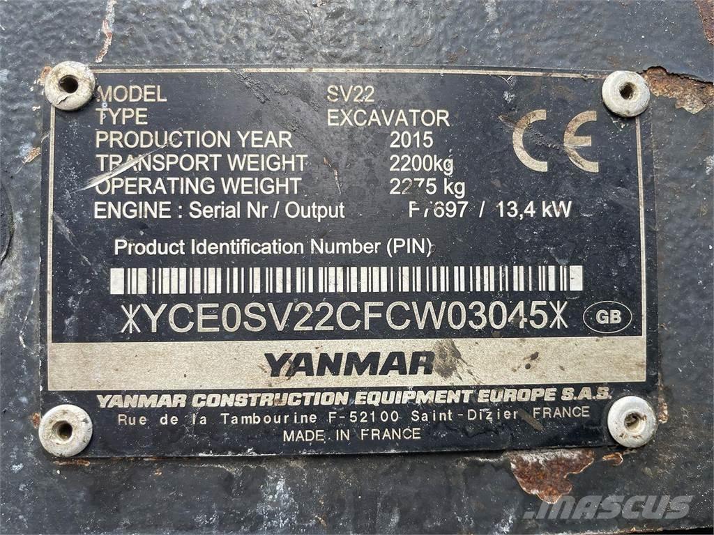 Yanmar SV22 Excavatoare cu roti