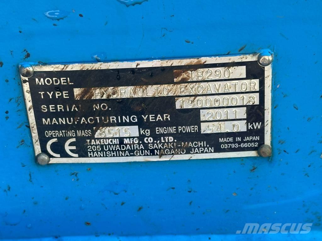 Takeuchi TB 290 Excavatoare 7t - 12t