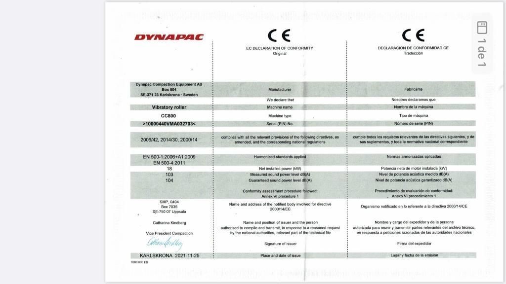 Dynapac CC 800 Plus Cilindri compactori dubli