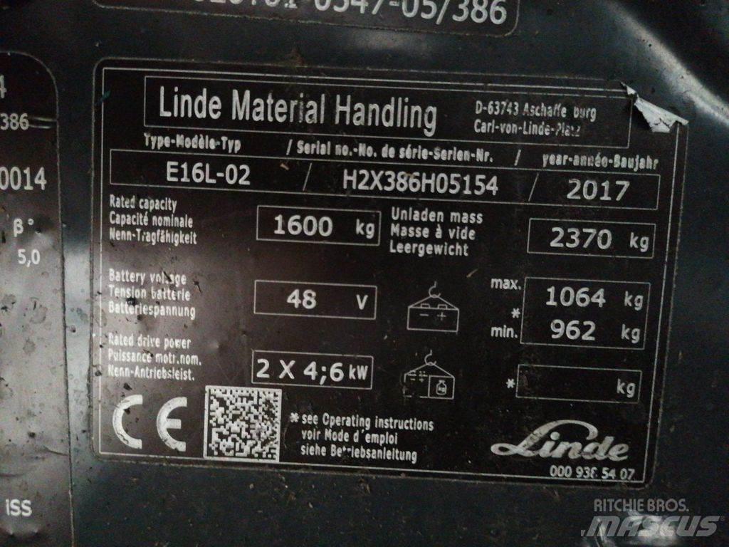 Linde E16L-02 Stivuitor electric