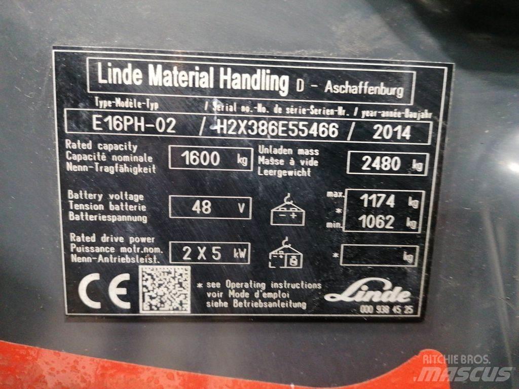 Linde E16PH-02 Stivuitor electric