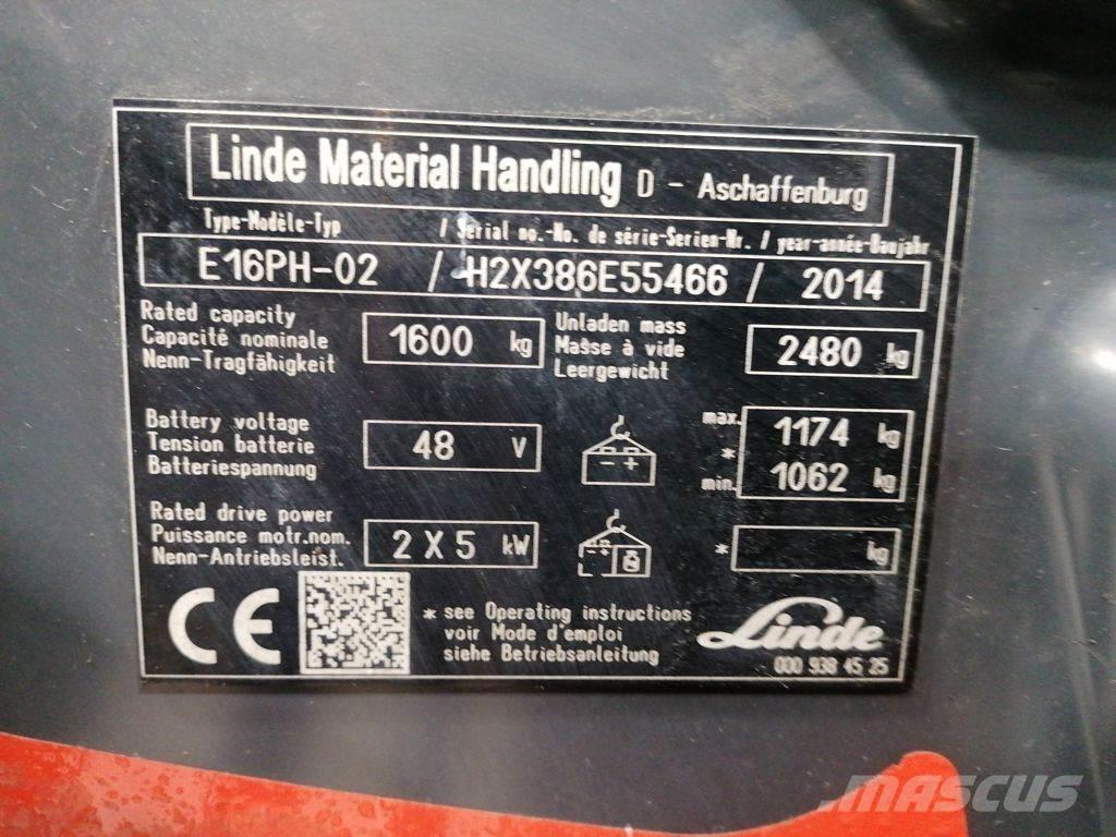 Linde E16PH-02 Stivuitor electric
