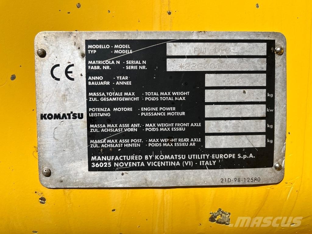 Komatsu PW 110 Excavatoare cu roti