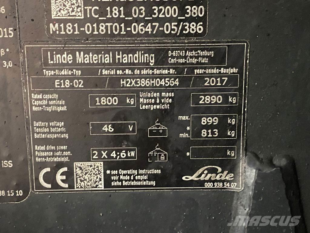 Linde E18-02 Stivuitor electric