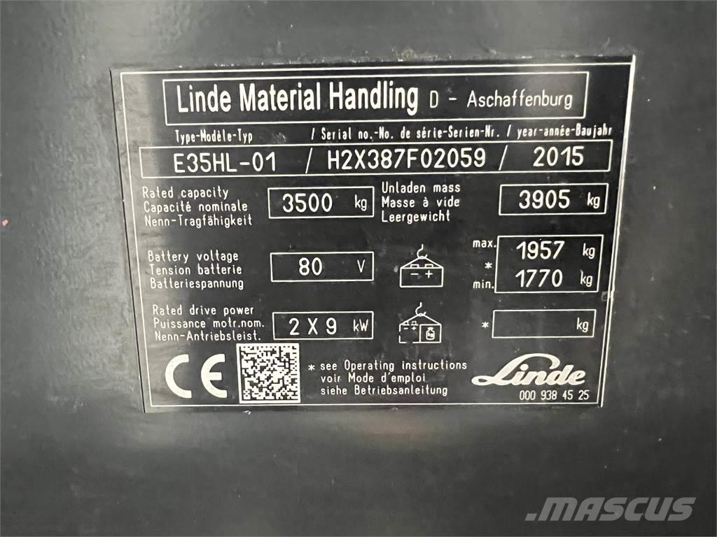 Linde E35HL-01 Stivuitor electric