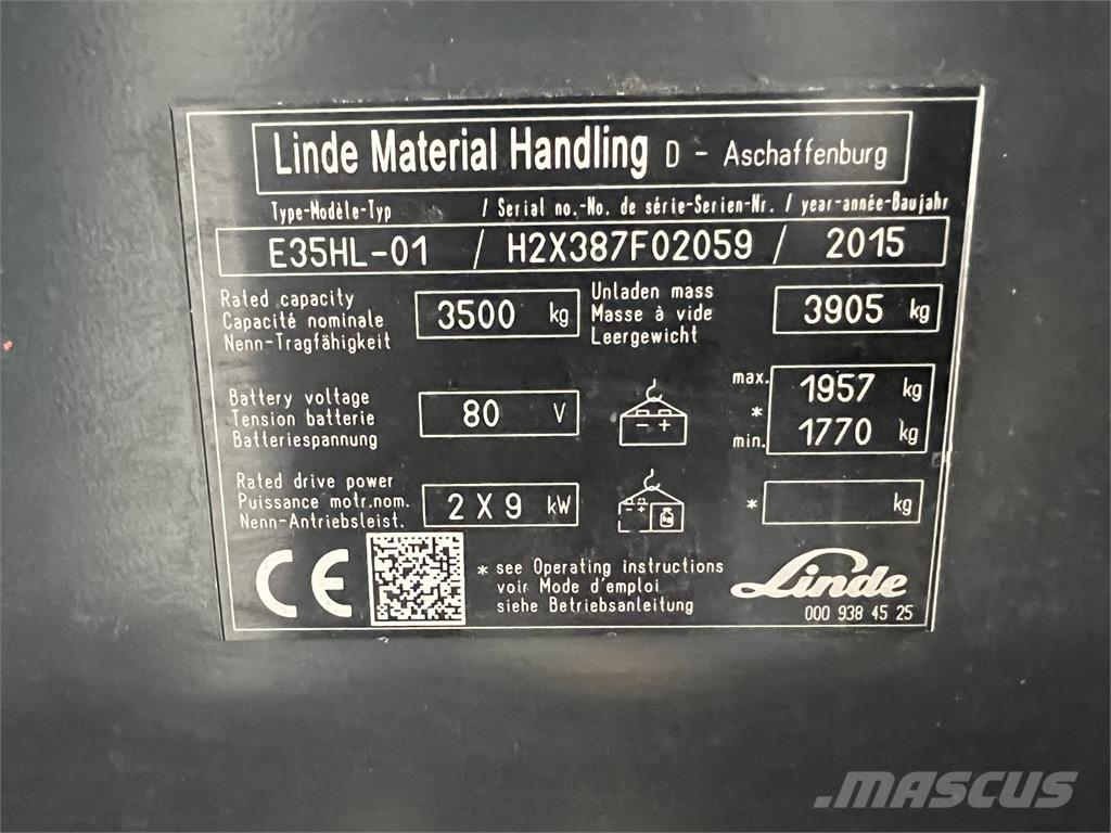 Linde E35HL-01 Stivuitor electric
