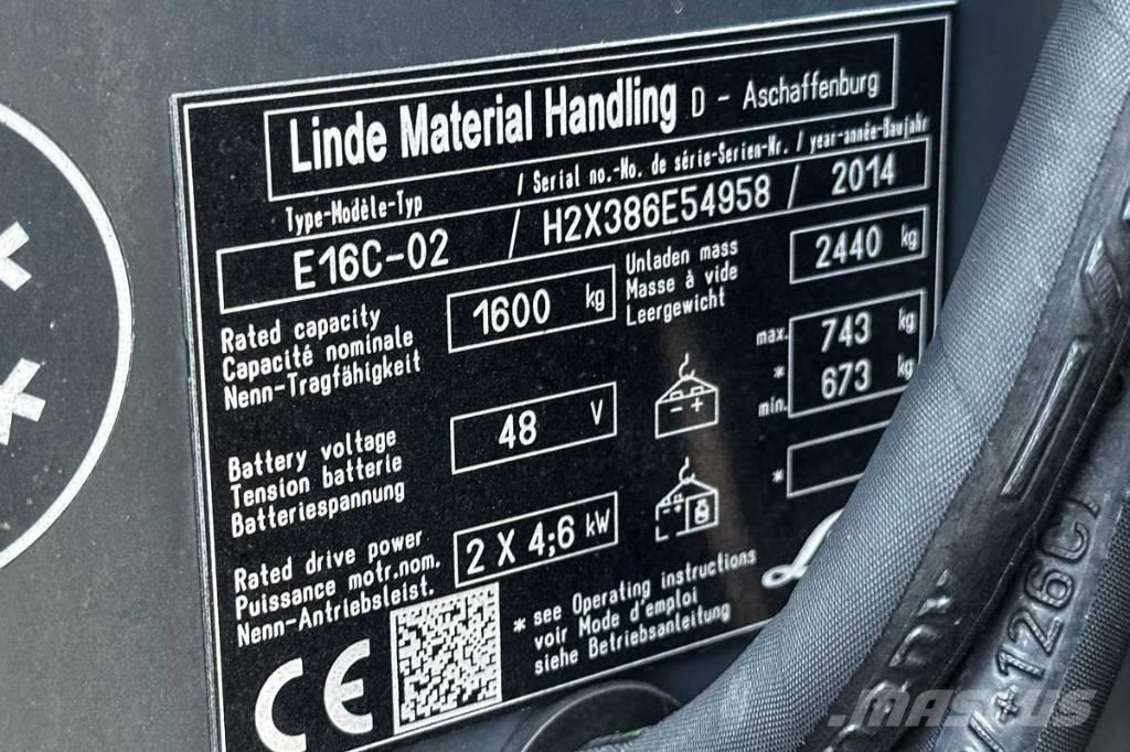 Linde E 16 C-02 Stivuitor electric