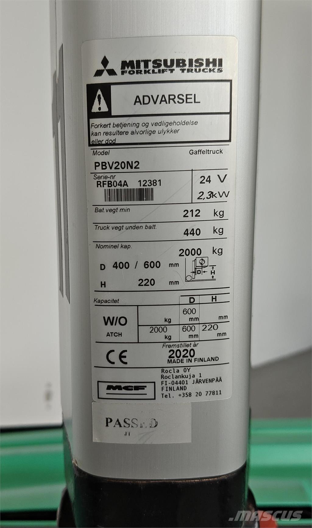 Mitsubishi PBV20N2 Camioane cu platforma