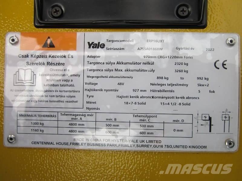 Yale ERP 16 UXT Stivuitor electric