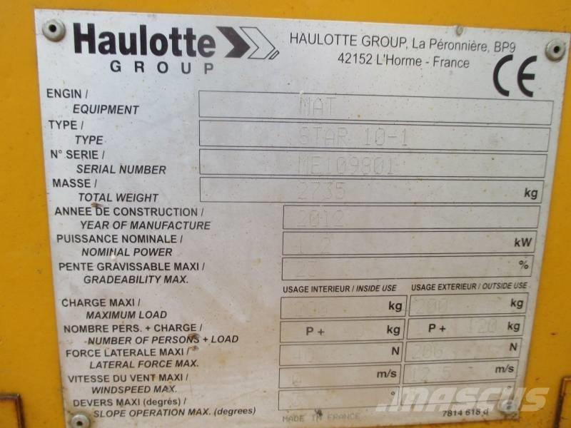 Haulotte Star 10 Ascensoare verticale catarg