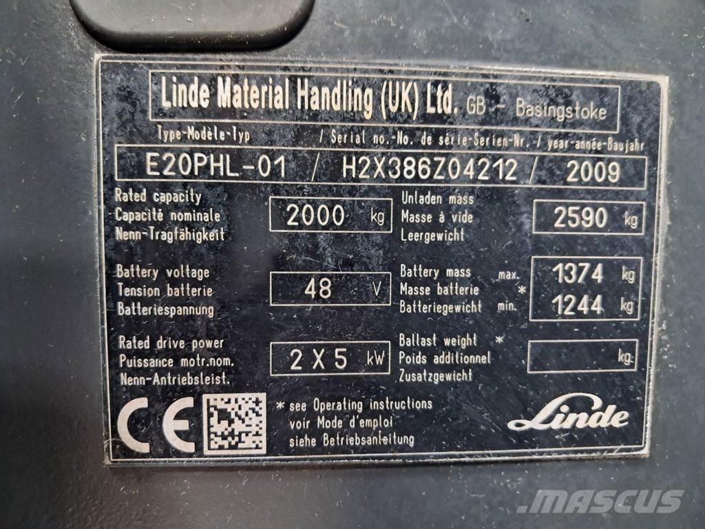 Linde E20PHL-01 Stivuitor electric
