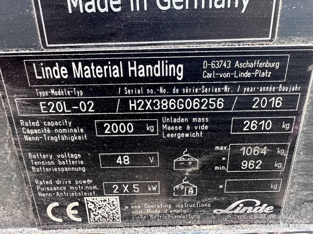 Linde E20L-02 Stivuitor electric