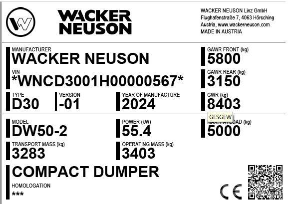 Wacker Neuson DW50-2 Minitractor de teren