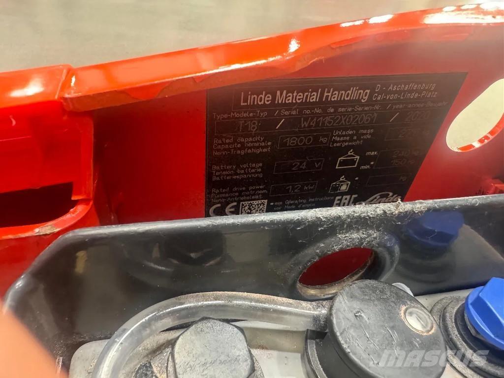 Linde T 18 Transpaleta manuala