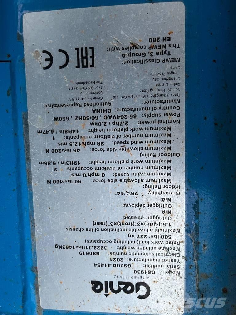 Genie GS 1930E-Drive Platforme foarfeca