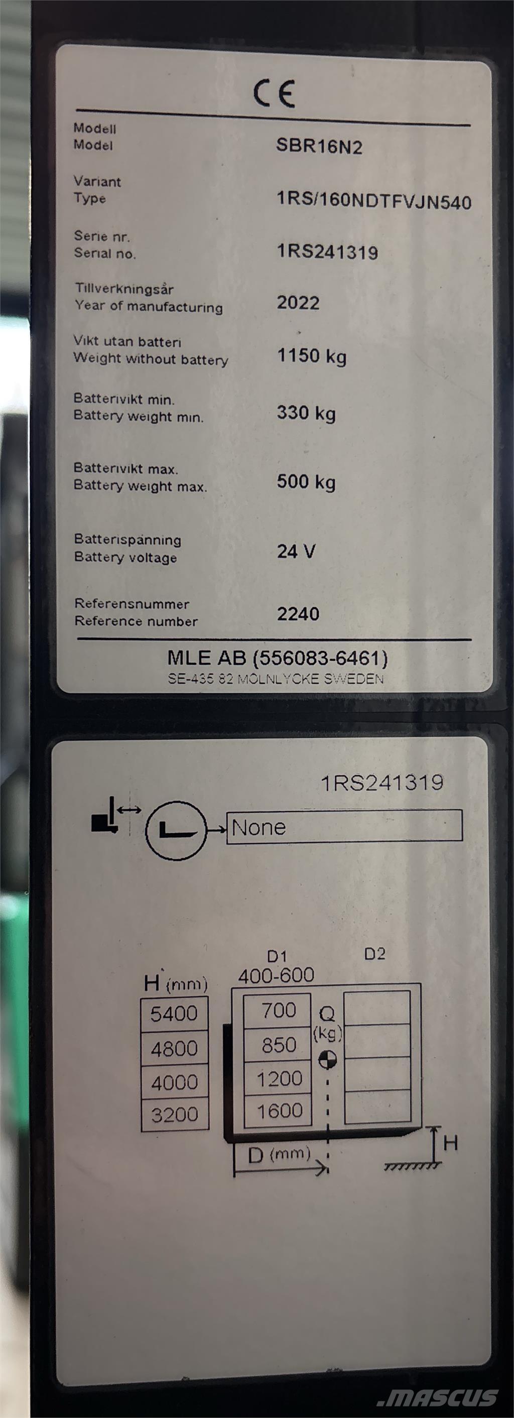 Mitsubishi SBR16N2 Transpaleti autopropulsanti