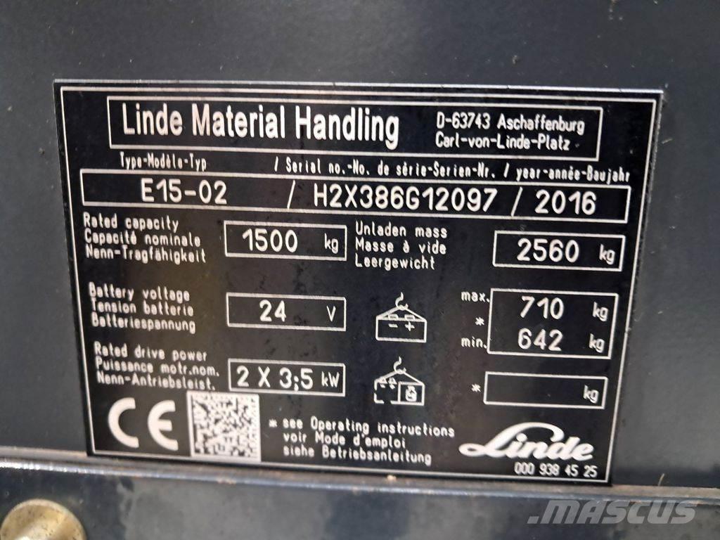 Linde E15-02 Stivuitor electric