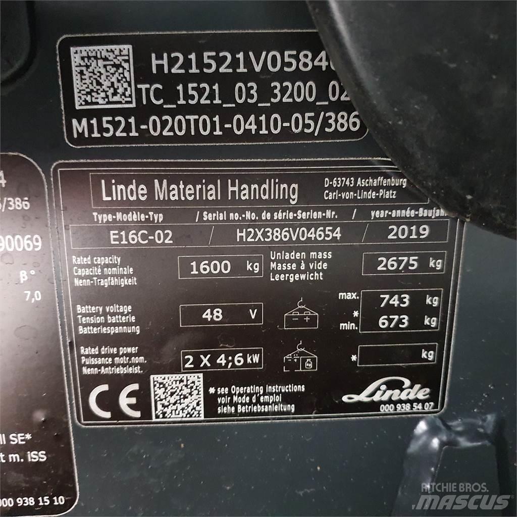 Linde E16C Stivuitor electric