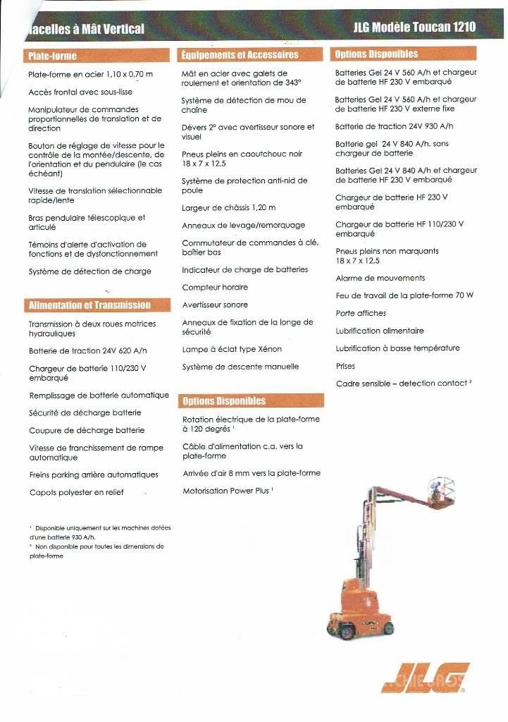 JLG Toucan 1210 Ascensoare verticale catarg