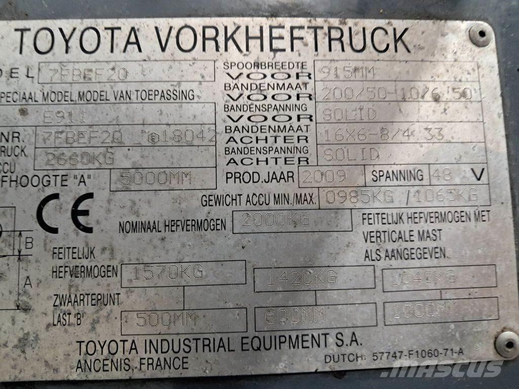 Toyota 7FBEF20 Stivuitor electric
