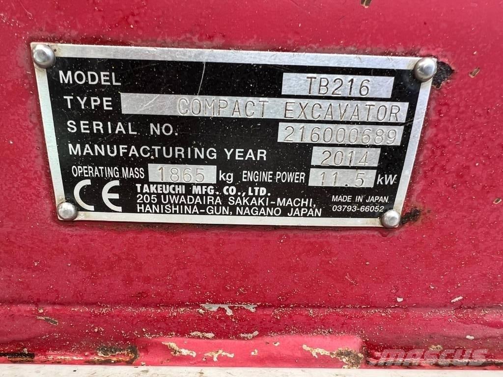 Takeuchi TB 216 Mini excavatoare < 7t