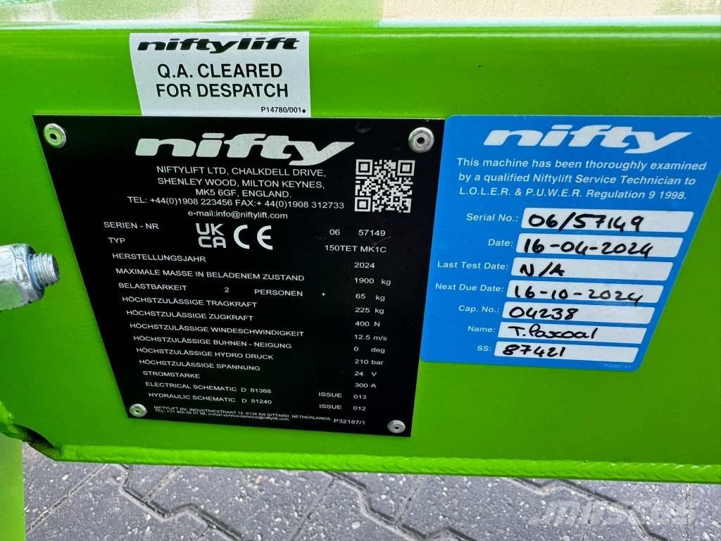 Niftylift 150 TET Platforme aeriene montate pe remorca
