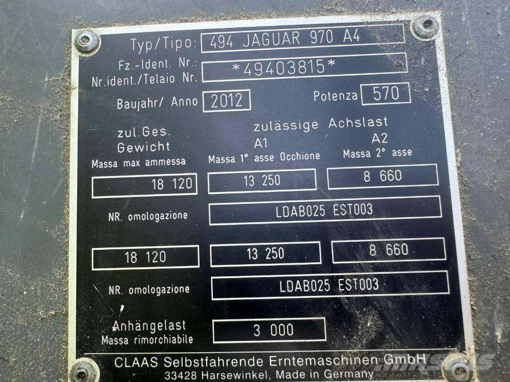 CLAAS Jaguar 970 Forajere cu autopropulsare