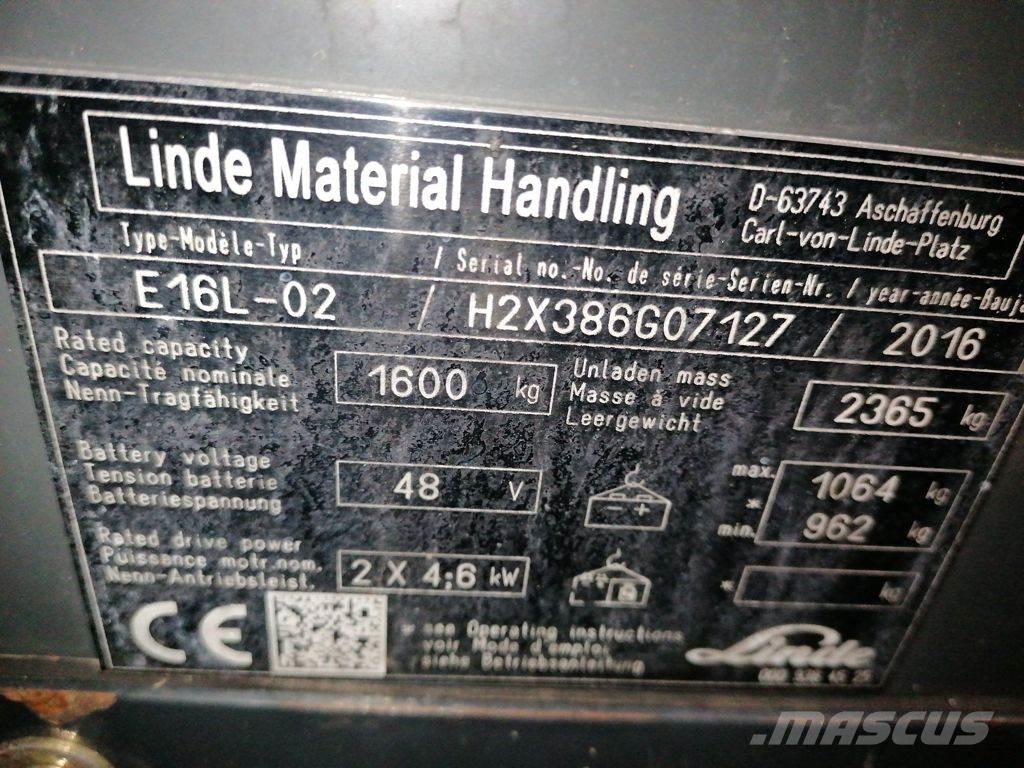 Linde E16L-02 Stivuitor electric