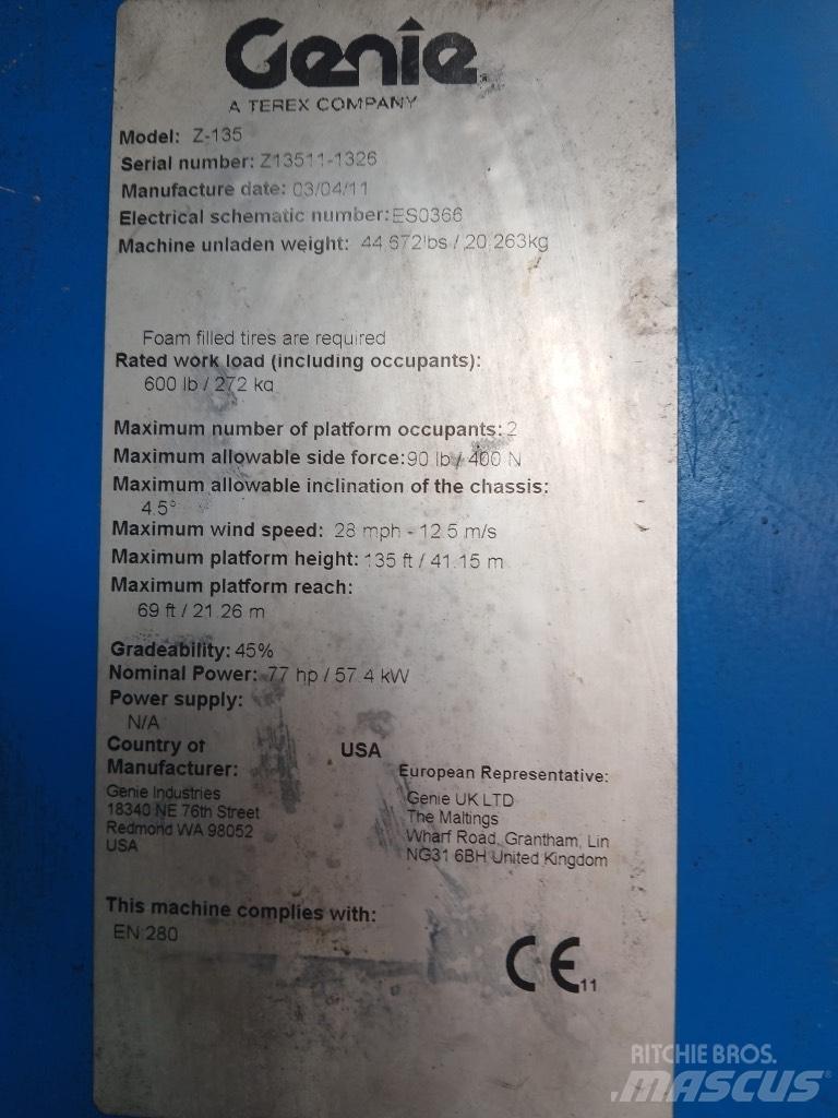 Genie Z 135/70 Nacele cu brat articulat