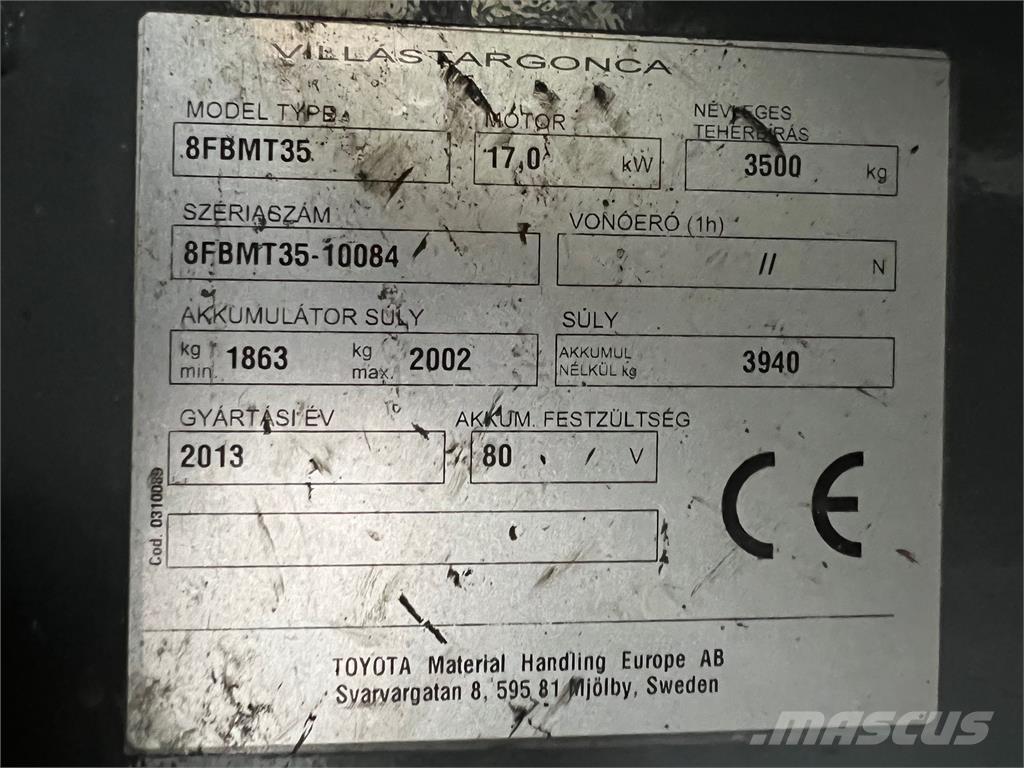 Toyota 8FBMT35 Stivuitor electric