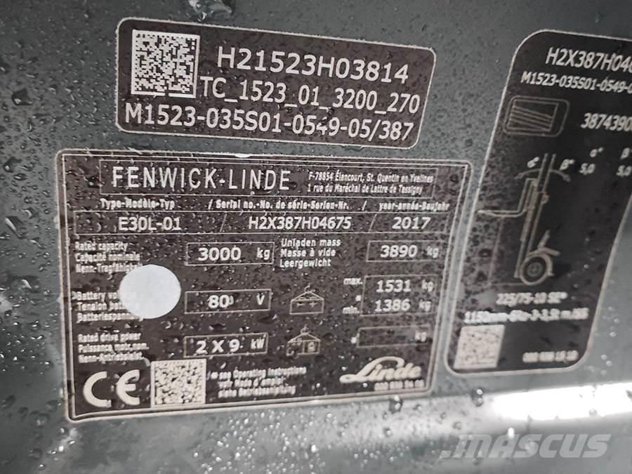 Linde E30L-01 Stivuitor electric